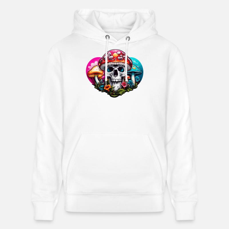 Champignon crâne - Sweat à capuche bio CRUISER Stanley/Stella Unisexe - blanc