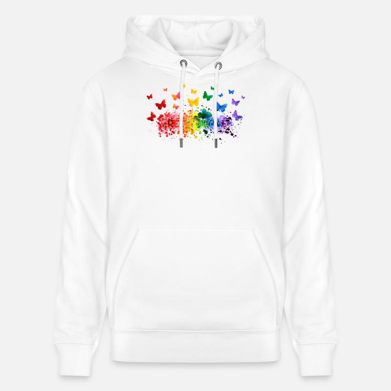 Libre d’aimer papillon LGBT - Sweat à capuche bio CRUISER Stanley/Stella Unisexe - blanc