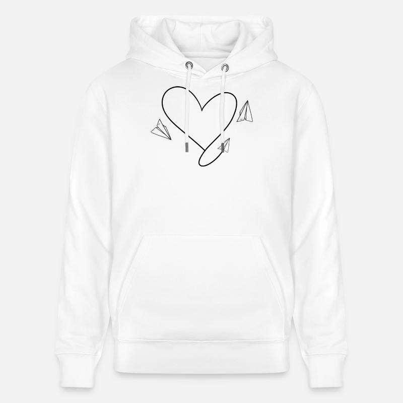Avion Flyer avec coeur - Sweat à capuche bio CRUISER Stanley/Stella Unisexe - blanc