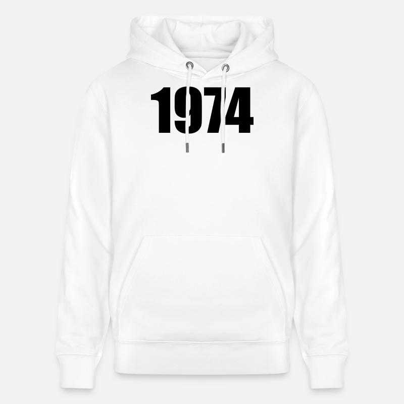Modèle d’anniversaire 1974 personnaliser la conception - Sweat à capuche bio CRUISER Stanley/Stella Unisexe - blanc
