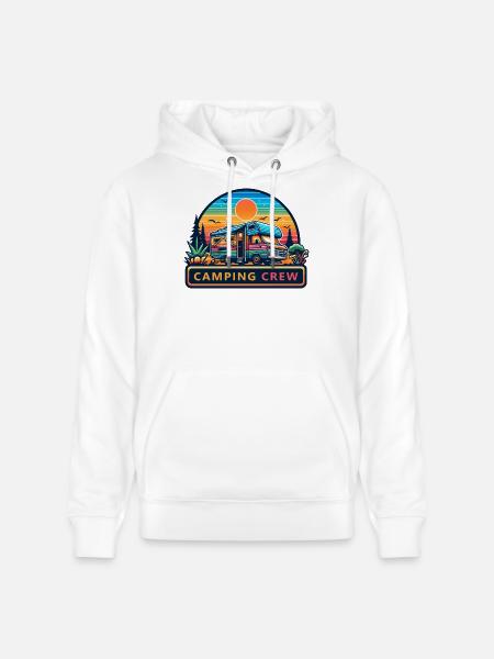 Rétro Sunset Camping RV Crew - Sweat à capuche bio CRUISER Stanley/Stella Unisexe - blanc