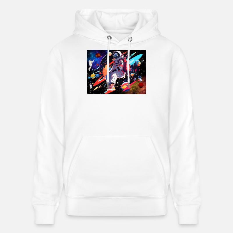 L’astronaute et l’espace - Sweat à capuche bio CRUISER Stanley/Stella Unisexe - blanc