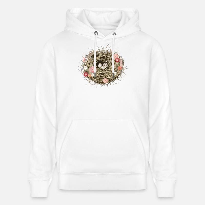 Vogelnest oder Osternest mit Trockenblumen - Stanley/Stella Unisex Bio-Hoodie CRUISER  - Weiß