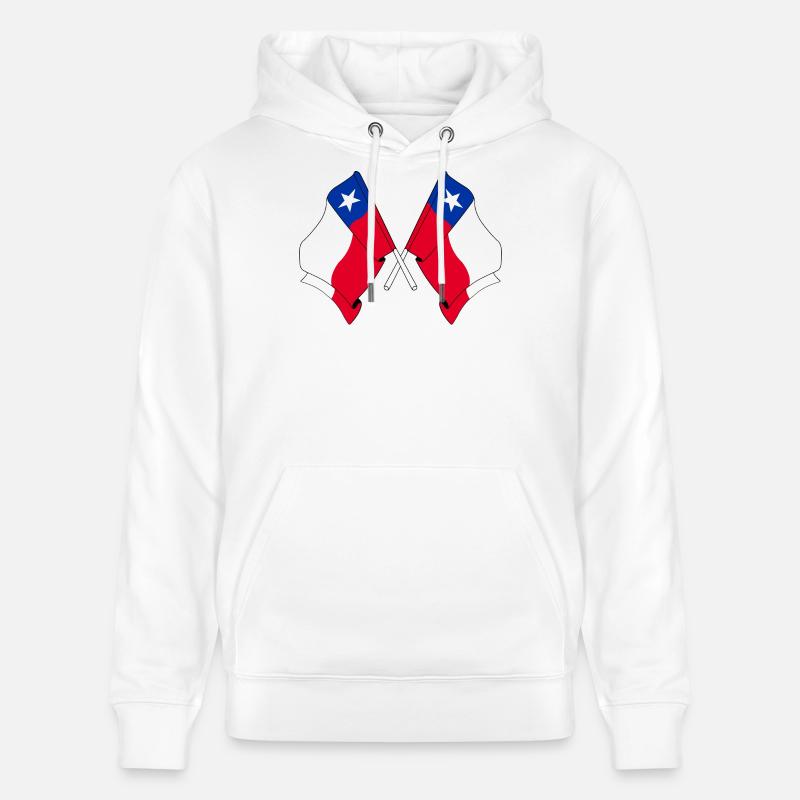Deux drapeaux croisés du Chili - Sweat à capuche bio CRUISER Stanley/Stella Unisexe - blanc
