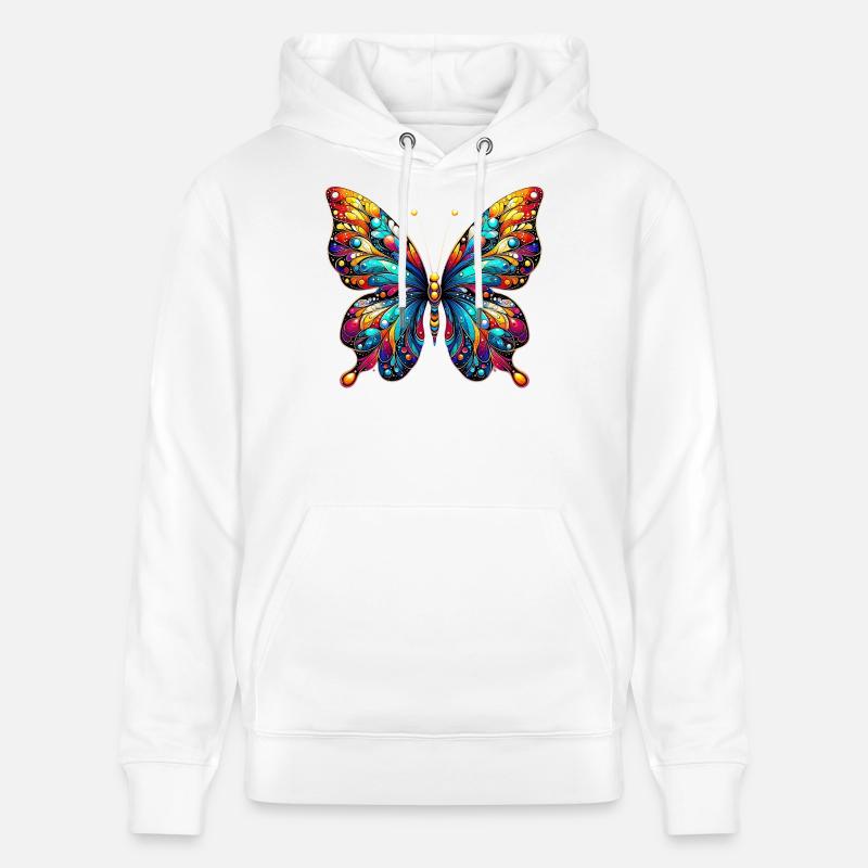 Papillon - Sweat à capuche bio CRUISER Stanley/Stella Unisexe - blanc