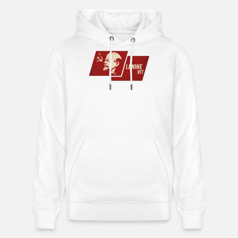 Lénine Vit Drapeau - Sweat à capuche bio CRUISER Stanley/Stella Unisexe - blanc