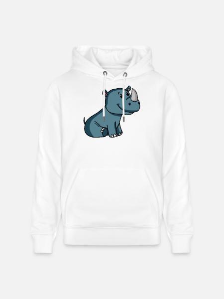 Rhino Nashorn - Stanley/Stella CRUISER Unisex Organic Hoodie - white