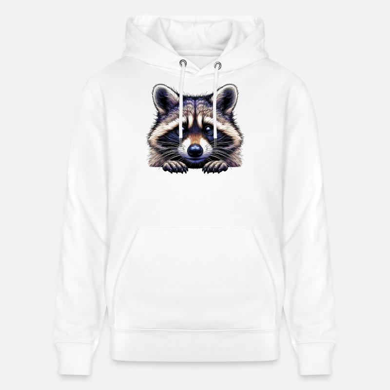 Raton laveur - Sweat à capuche bio CRUISER Stanley/Stella Unisexe - blanc