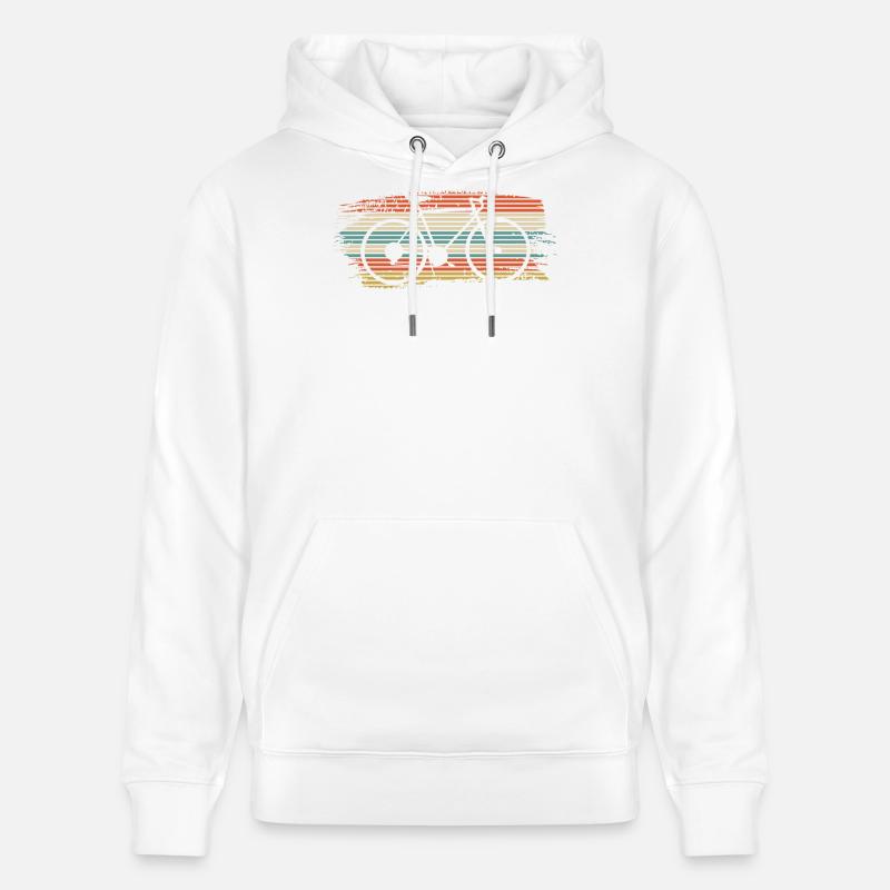 Vélo rayé arc-en-ciel - Sweat à capuche bio CRUISER Stanley/Stella Unisexe - blanc