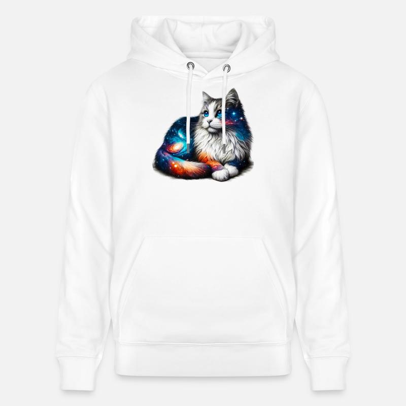Chat - Sweat à capuche bio CRUISER Stanley/Stella Unisexe - blanc