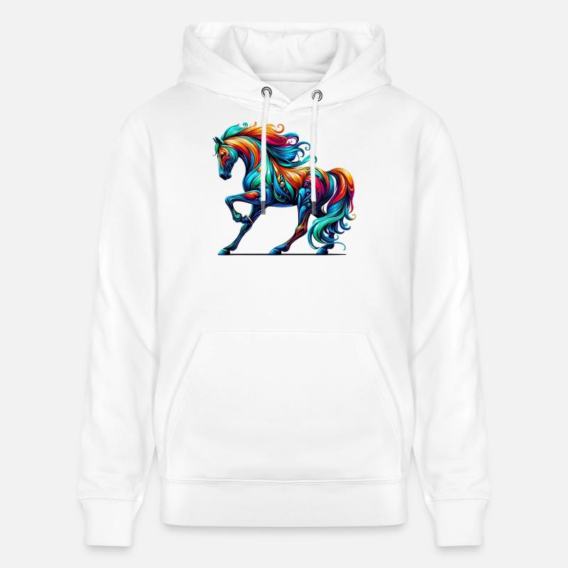 Pferd - Stanley/Stella Unisex Bio-Hoodie CRUISER  - Weiß