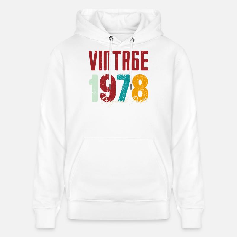 Millésime 1978 Partie originale - Sweat à capuche bio CRUISER Stanley/Stella Unisexe - blanc