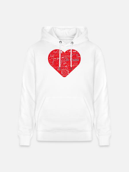 LIEFDE. PAAR. NET GETROUWD. Vrijgezellenfeest. VALENTIJNSDAG. - Stanley/Stella Uniseks bio-hoodie CRUISER  - wit