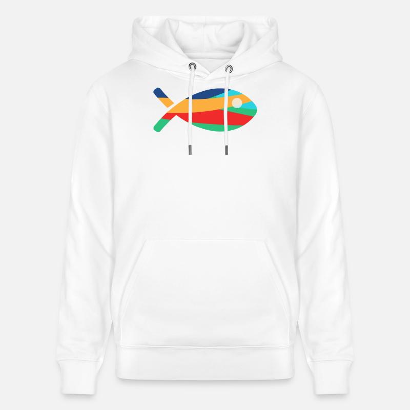 POISSON - Sweat à capuche bio CRUISER Stanley/Stella Unisexe - blanc