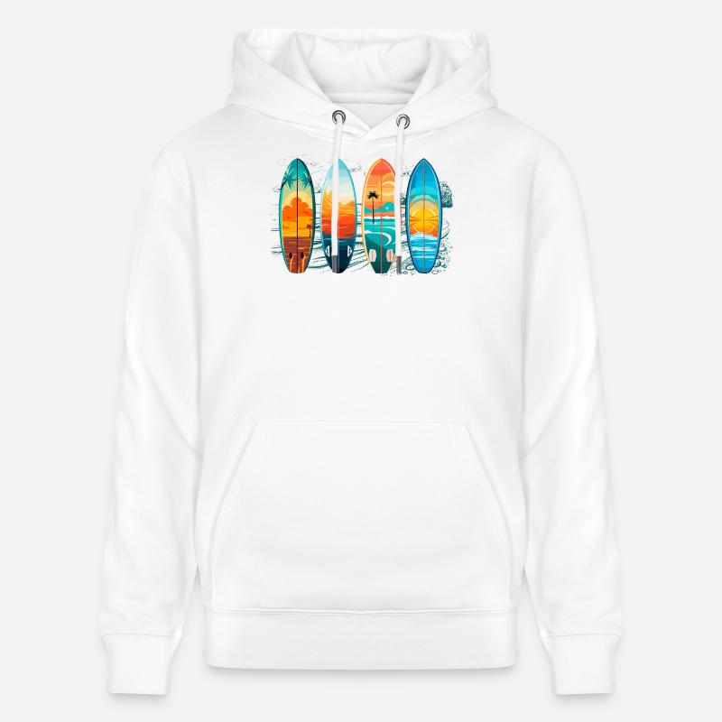 Planches Surf - Sweat à capuche bio CRUISER Stanley/Stella Unisexe - blanc