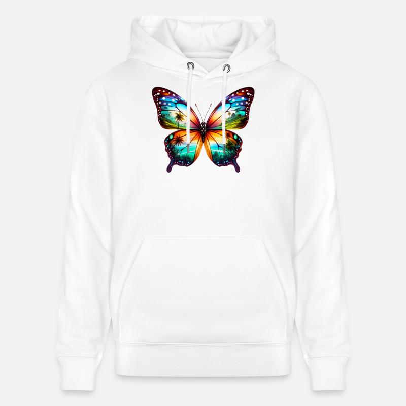 Papillon - Sweat à capuche bio CRUISER Stanley/Stella Unisexe - blanc