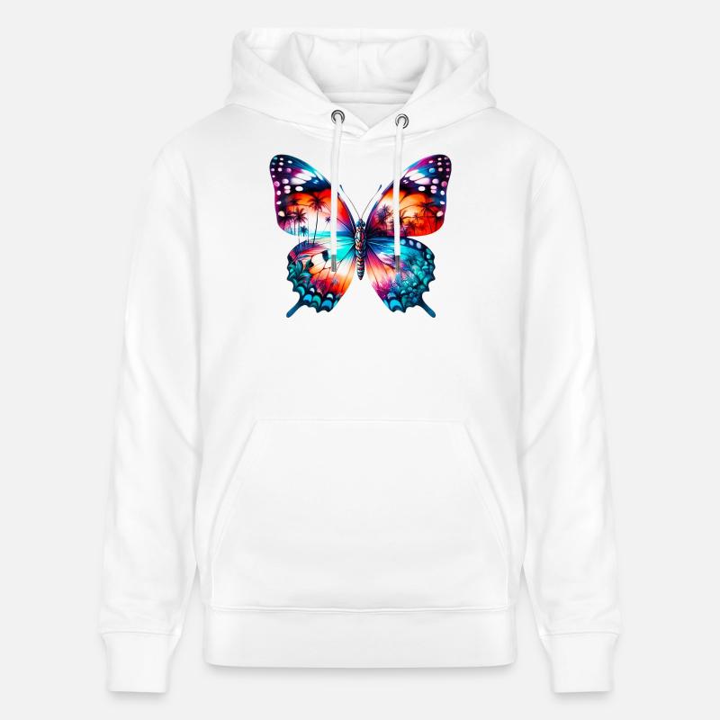 Papillon - Sweat à capuche bio CRUISER Stanley/Stella Unisexe - blanc