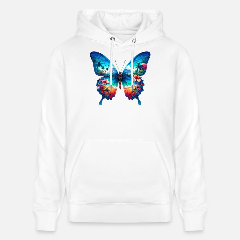 Papillon - Sweat à capuche bio CRUISER Stanley/Stella Unisexe - blanc