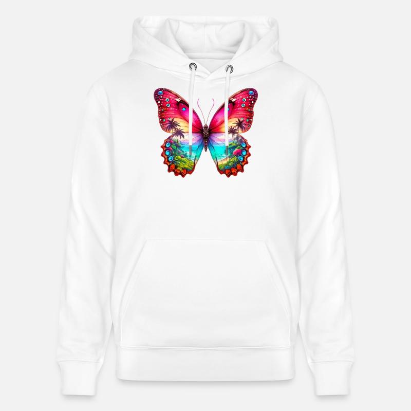 Papillon - Sweat à capuche bio CRUISER Stanley/Stella Unisexe - blanc