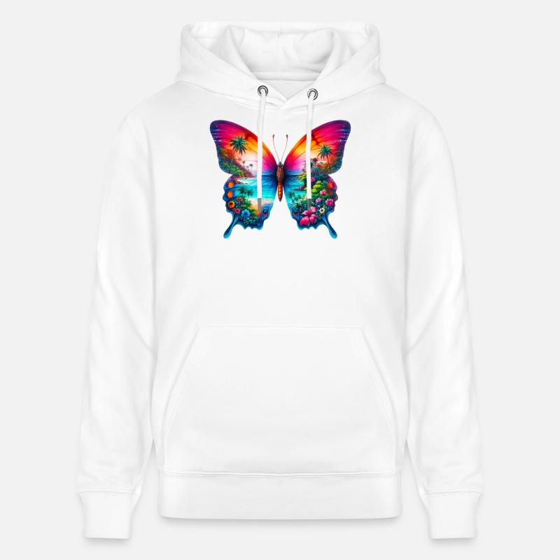 Papillon - Sweat à capuche bio CRUISER Stanley/Stella Unisexe - blanc