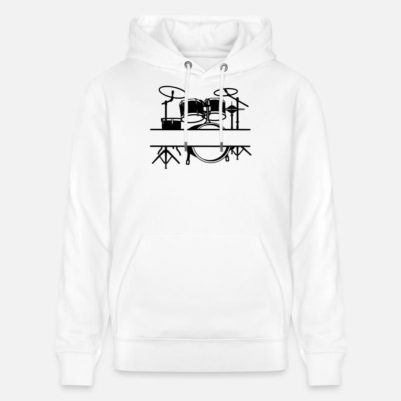 Drum Kit Nom Bannière Logo - Sweat à capuche bio CRUISER Stanley/Stella Unisexe - blanc