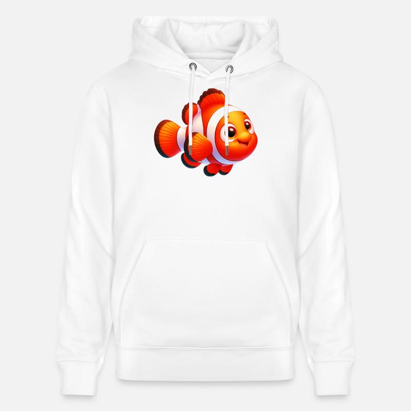 Poisson-clown - Sweat à capuche bio CRUISER Stanley/Stella Unisexe - blanc