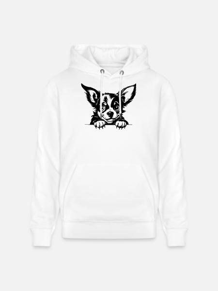 Naughty Chihuahua - Stanley/Stella CRUISER Unisex Organic Hoodie - white
