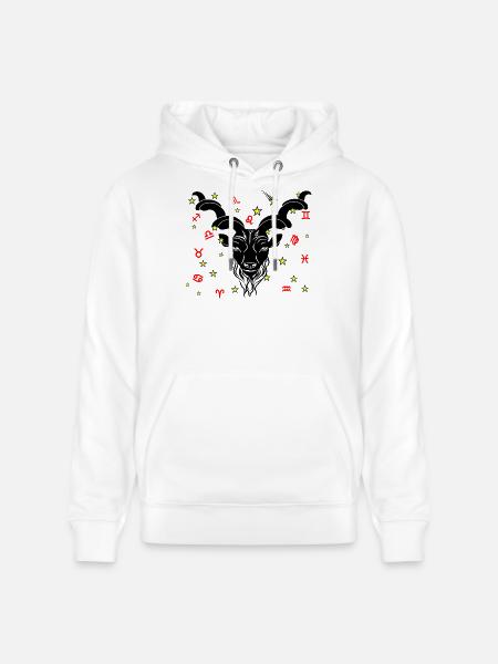 Sternzeichen Stern Logo Steinbock - Stanley/Stella Unisex Bio-Hoodie CRUISER  - Weiß