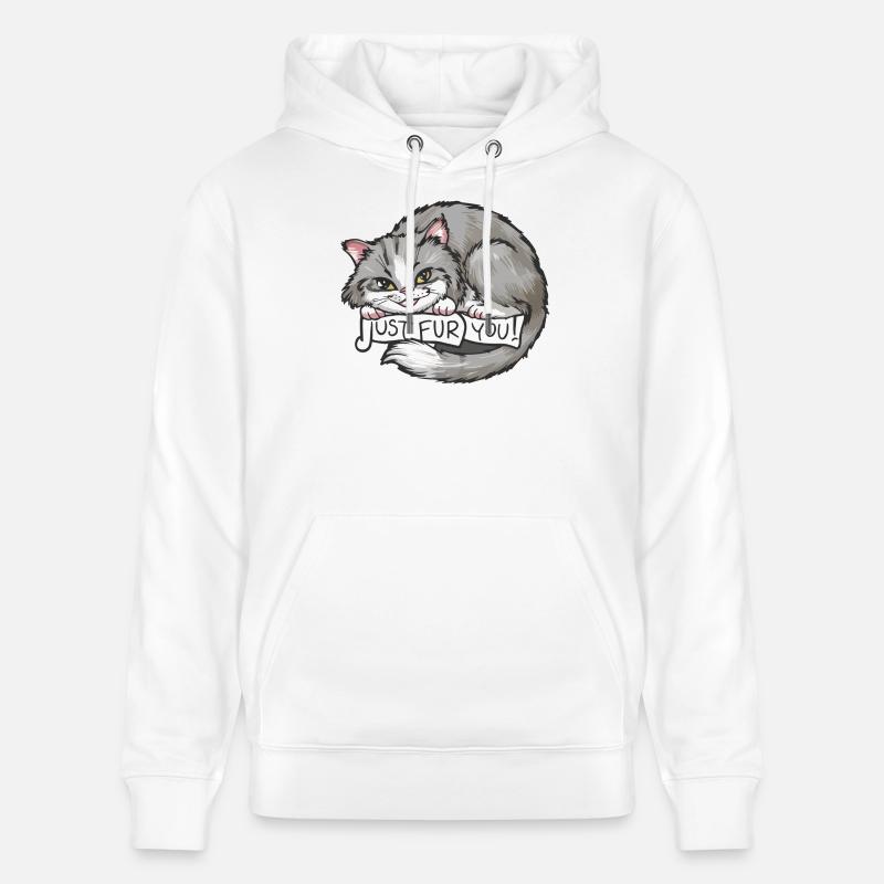 Cat_Just vous fourrure - Sweat à capuche bio CRUISER Stanley/Stella Unisexe - blanc