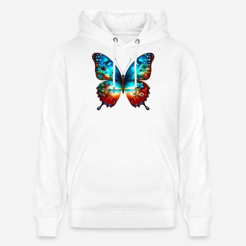 Papillon - Sweat à capuche bio CRUISER Stanley/Stella Unisexe - blanc