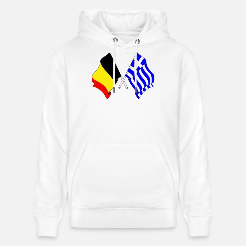 Drapeau Belgique, drapeau Grèce - Sweat à capuche bio CRUISER Stanley/Stella Unisexe - blanc