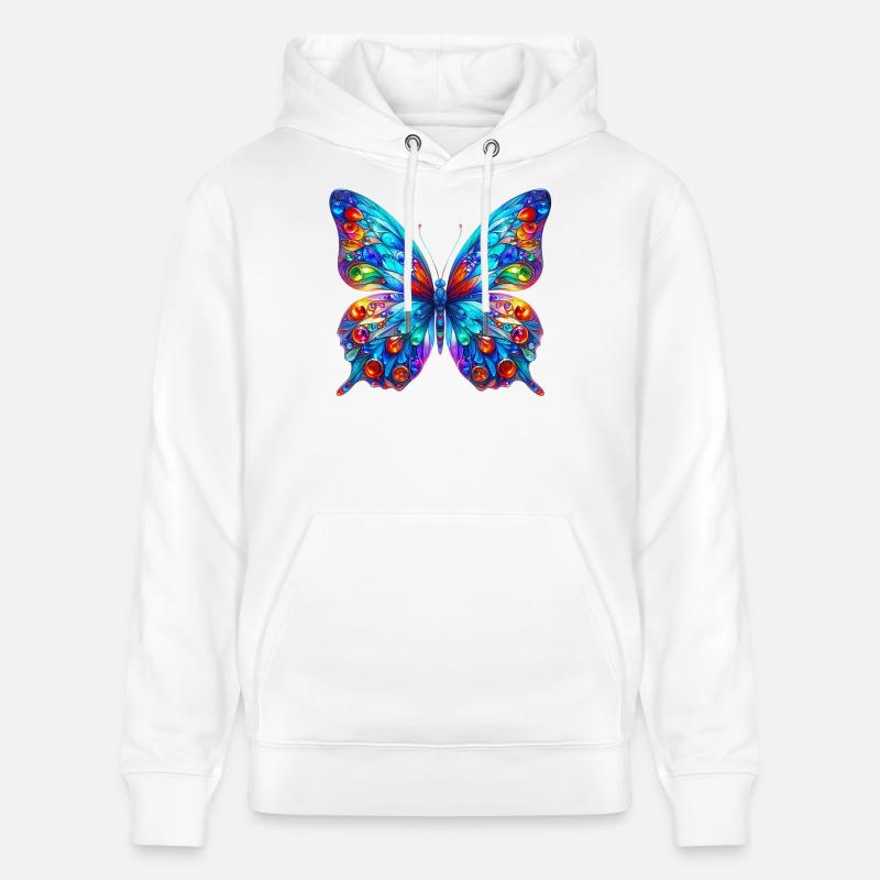 Papillon - Sweat à capuche bio CRUISER Stanley/Stella Unisexe - blanc