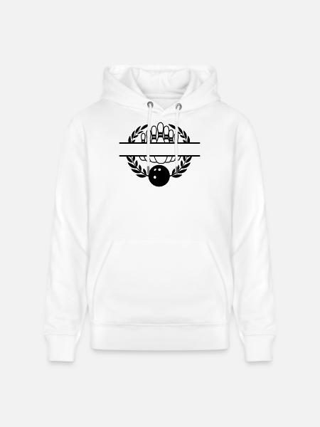 Bowling laurel wreath banner - Stanley/Stella CRUISER Unisex Organic Hoodie - white