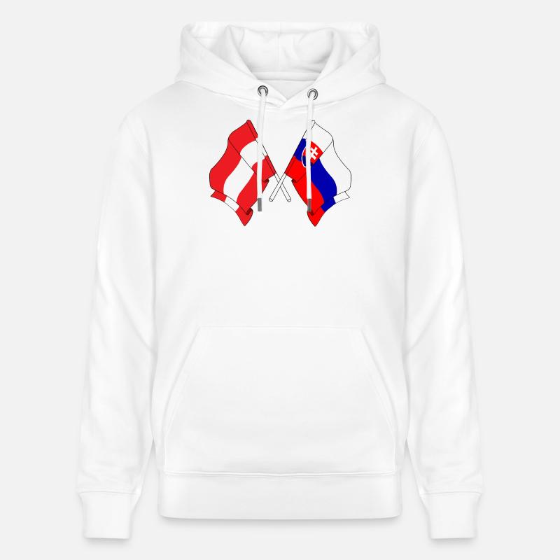 Drapeau Autriche, drapeau Slovaquie - Sweat à capuche bio CRUISER Stanley/Stella Unisexe - blanc