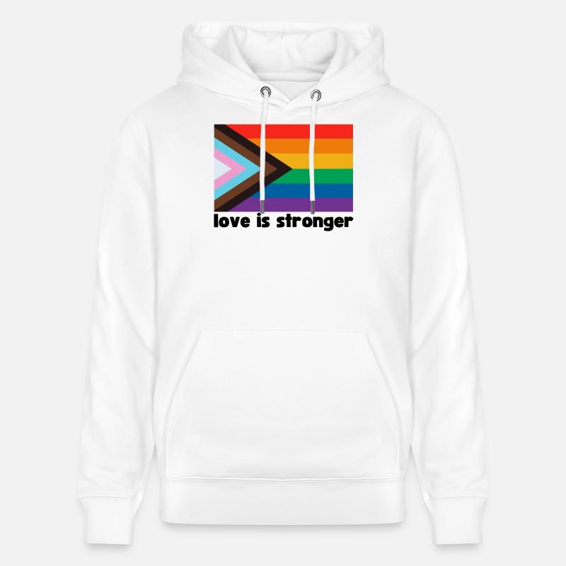 L’amour est plus fort. LGBT - Sweat à capuche bio CRUISER Stanley/Stella Unisexe - blanc