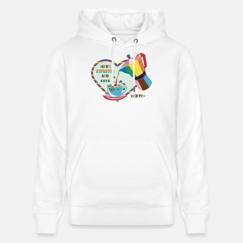 Offrez-vous un expresso et aimez :) - Sweat à capuche bio CRUISER Stanley/Stella Unisexe - blanc
