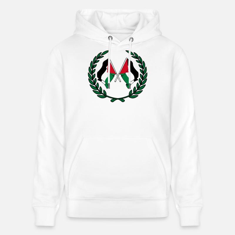 Drapeaux palestiniens en couronne de laurier - Sweat à capuche bio CRUISER Stanley/Stella Unisexe - blanc