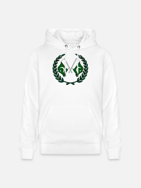 Flags Pakistan in laurel wreath - Stanley/Stella CRUISER Unisex Organic Hoodie - white