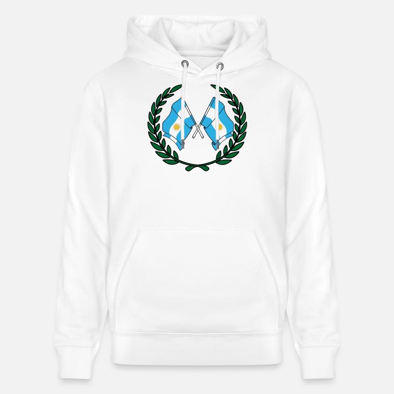Drapeaux Argentine en couronne de laurier - Sweat à capuche bio CRUISER Stanley/Stella Unisexe - blanc