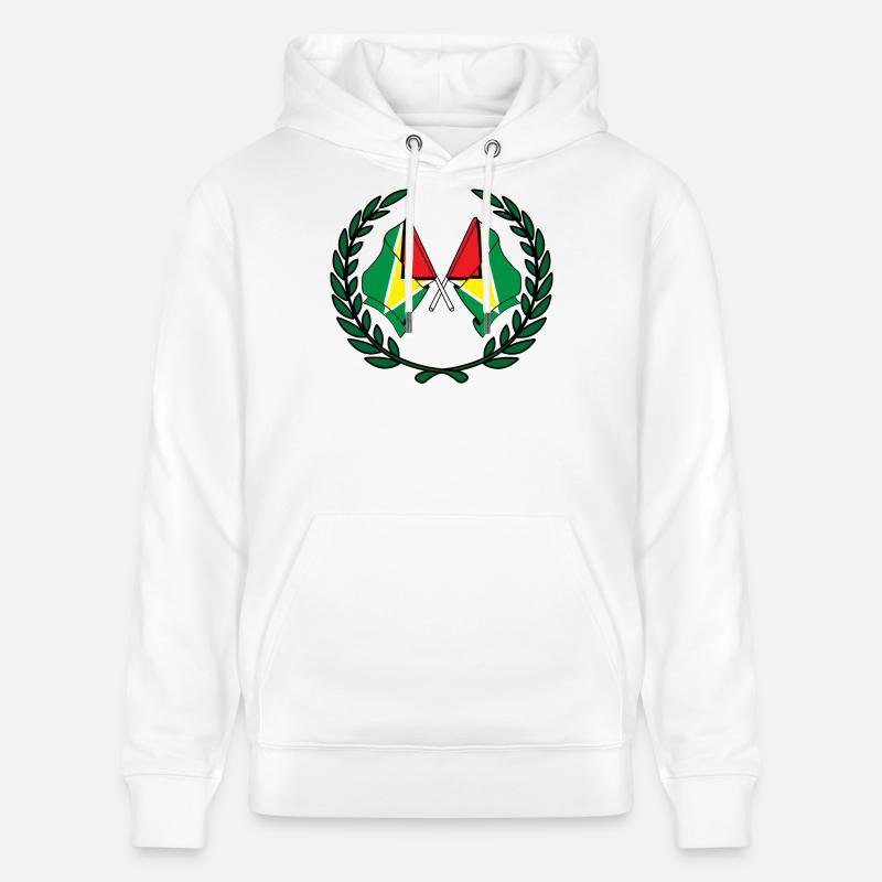 Drapeaux Guyane en couronne de laurier - Sweat à capuche bio CRUISER Stanley/Stella Unisexe - blanc