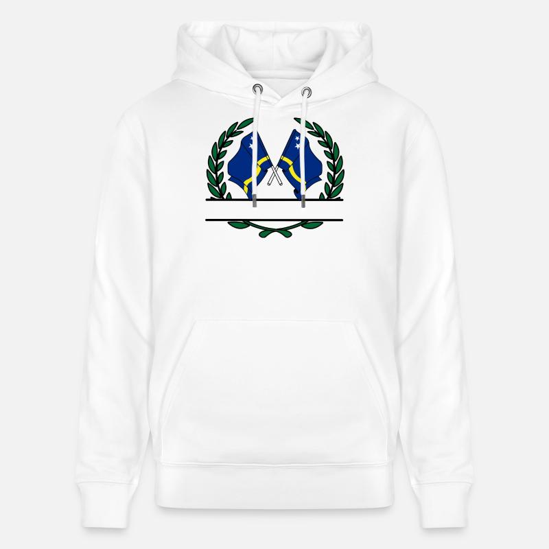 Bannière couronne de laurier drapeaux Curaçao - Sweat à capuche bio CRUISER Stanley/Stella Unisexe - blanc