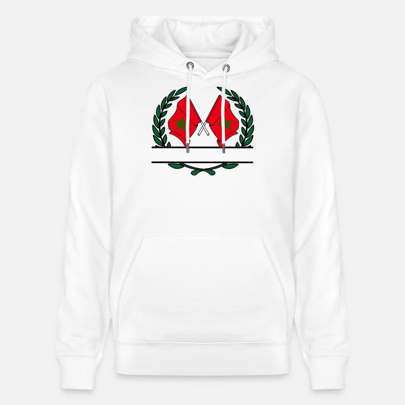 Drapeaux Maroc couronne de laurier bannière - Sweat à capuche bio CRUISER Stanley/Stella Unisexe - blanc