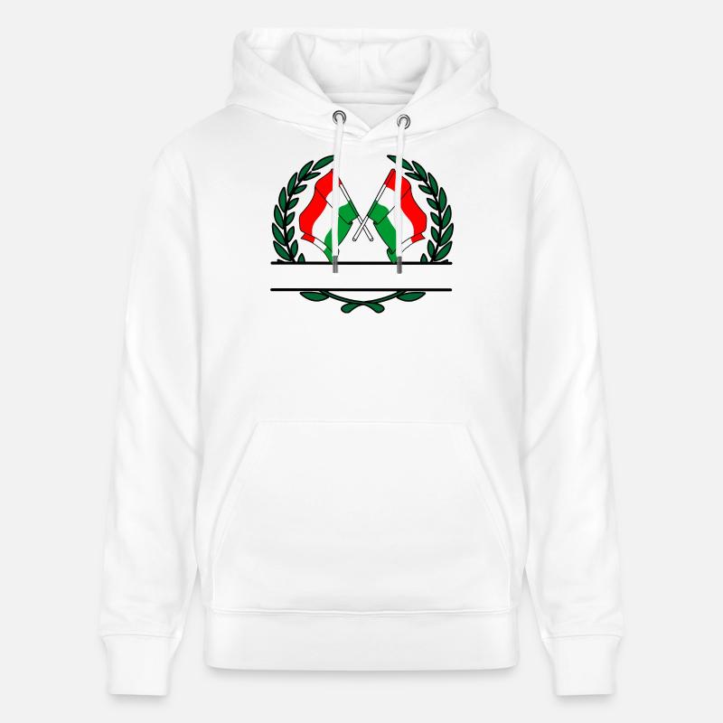 Drapeaux Hongrie couronne de laurier bannière - Sweat à capuche bio CRUISER Stanley/Stella Unisexe - blanc