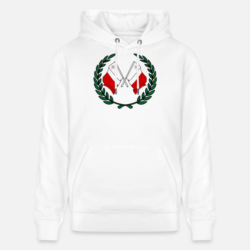 Drapeaux Malte en couronne de laurier - Sweat à capuche bio CRUISER Stanley/Stella Unisexe - blanc