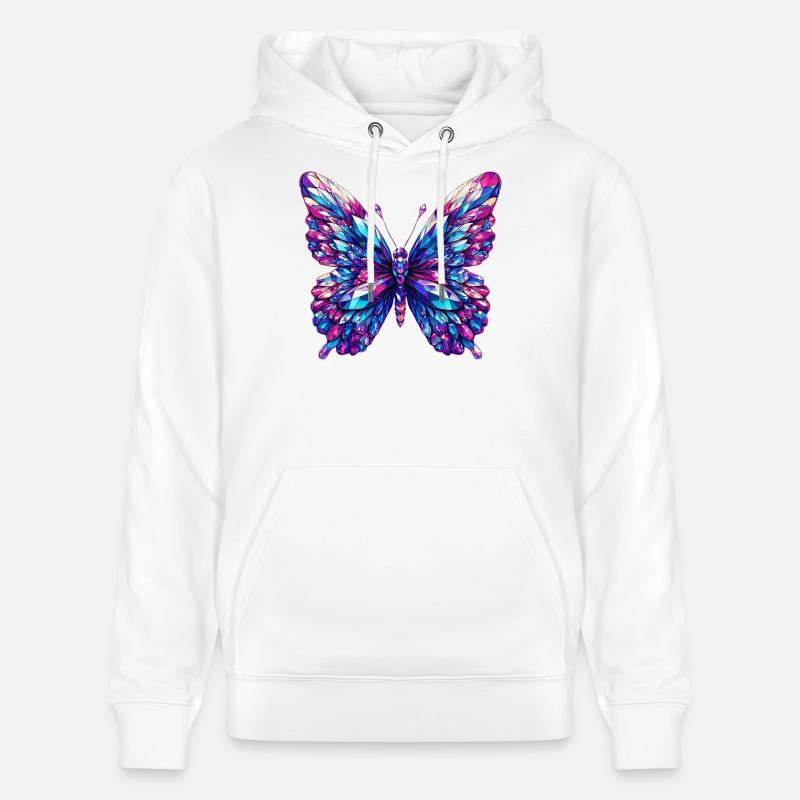 Papillon de cristal - Sweat à capuche bio CRUISER Stanley/Stella Unisexe - blanc