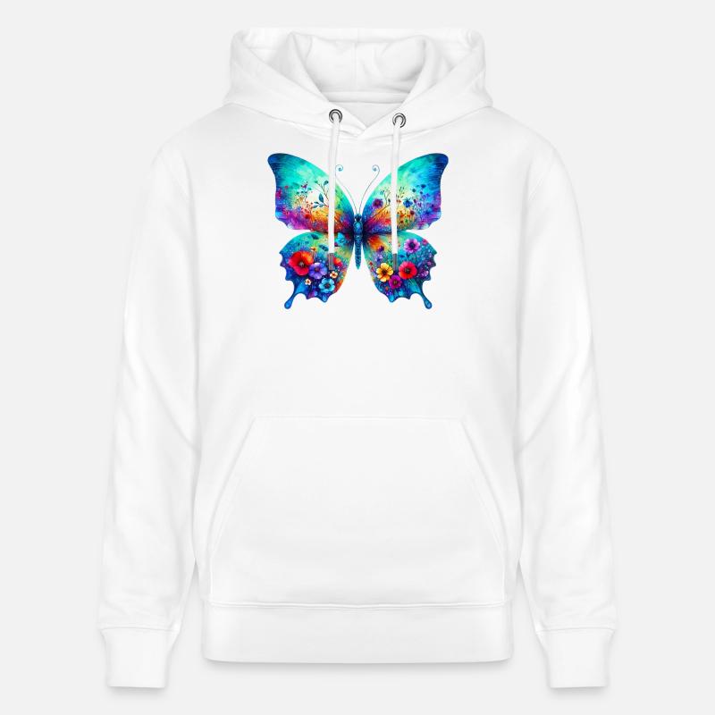 Papillon - Sweat à capuche bio CRUISER Stanley/Stella Unisexe - blanc