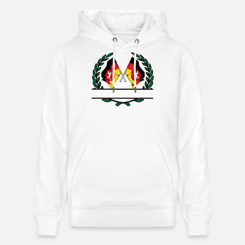 Drapeaux Basse-Saxe couronne de laurier bannière - Sweat à capuche bio CRUISER Stanley/Stella Unisexe - blanc