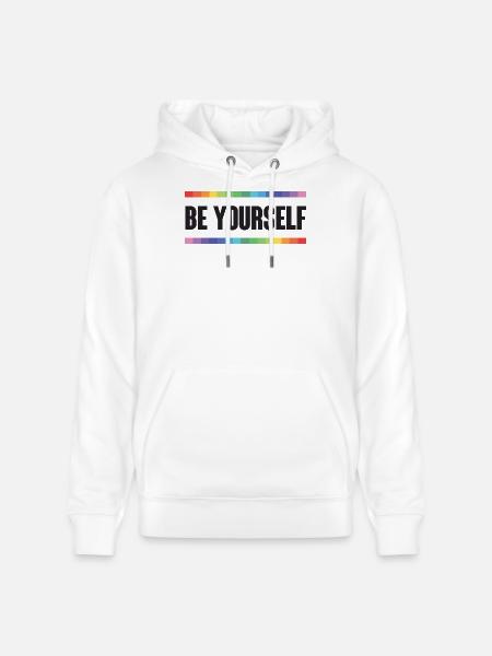 LGBTQ Pride Month - Be Yourself - Stanley/Stella CRUISER Unisex Organic Hoodie - white