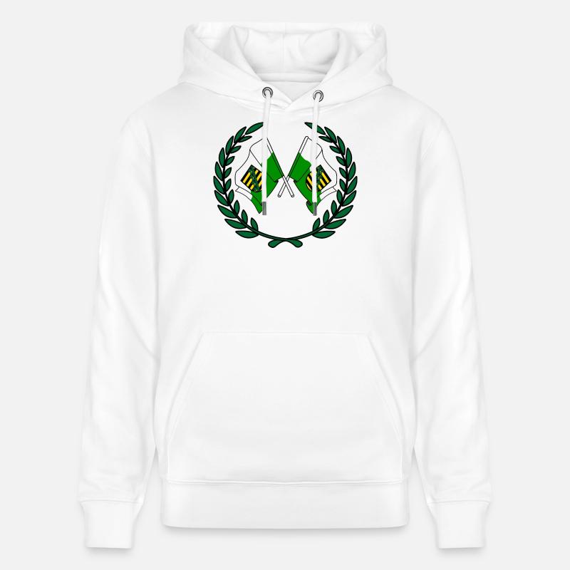 Drapeaux Couronne de laurier de Saxe - Sweat à capuche bio CRUISER Stanley/Stella Unisexe - blanc