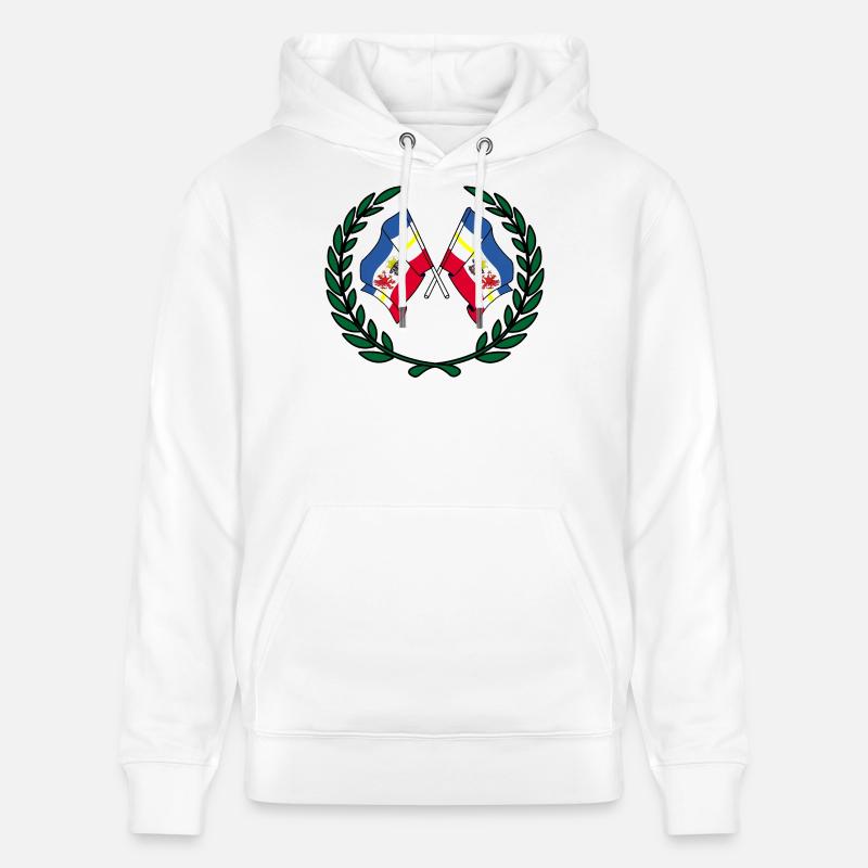 Drapeaux Mecklembourg, Poméranie-Occidentale, couronne de laurier - Sweat à capuche bio CRUISER Stanley/Stella Unisexe - blanc